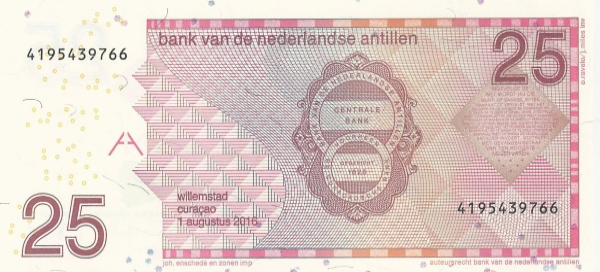 P29i Netherlands Antilles 25 Gulden Year 2016